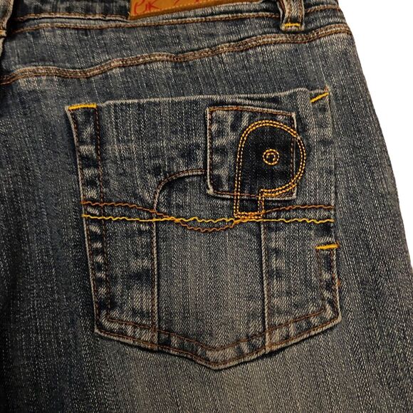 Pepe London 73 Patchwork Flared Jeans Women Size 30 x 31 Blue Denim Vintage Y2K - Picture 12 of 13